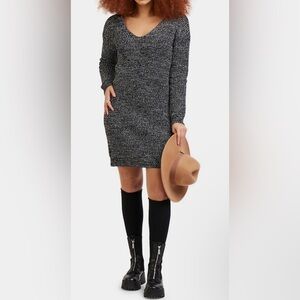 NWT DEX V-Neck Sweater Dress - Back Pearl